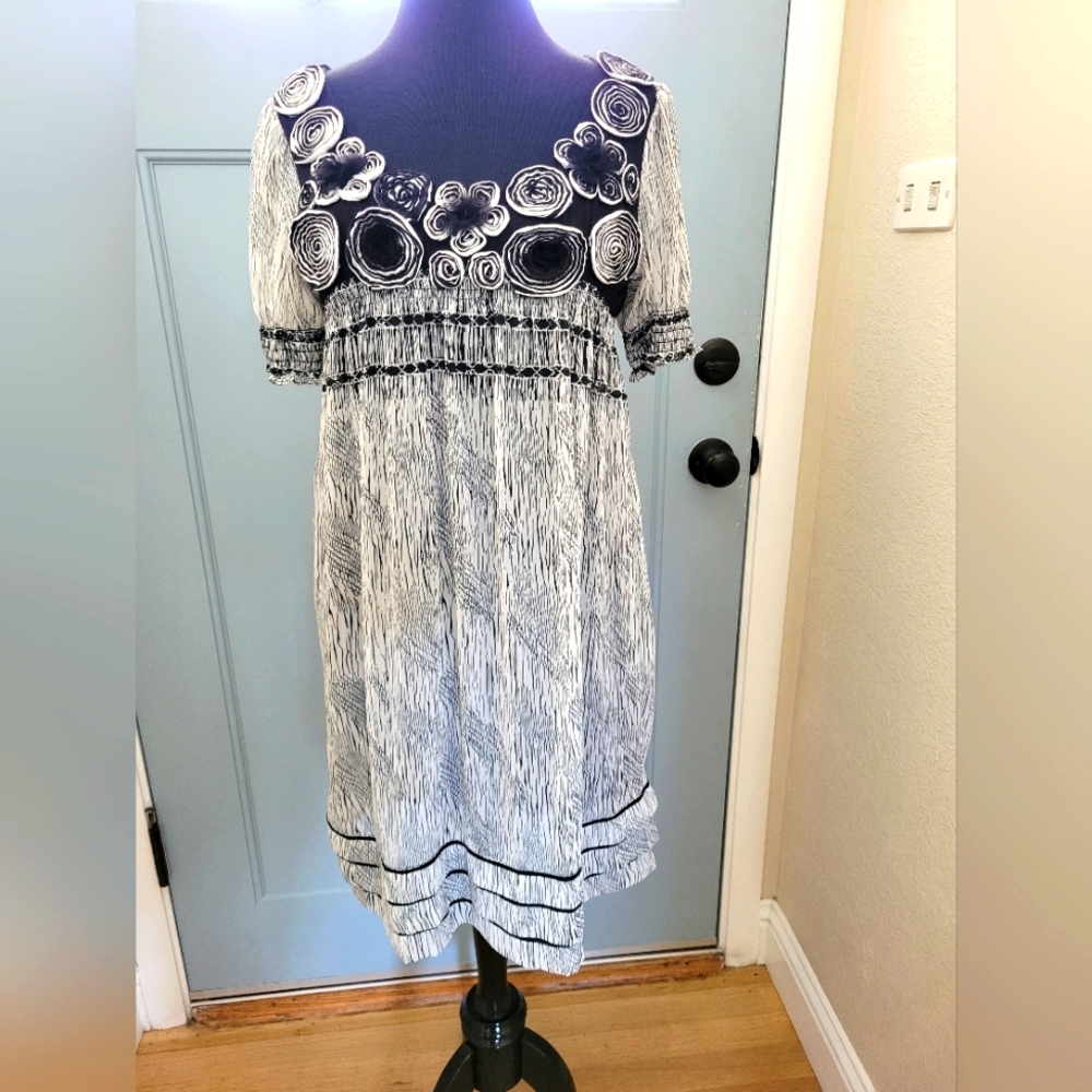 Eci rosette baby doll dress